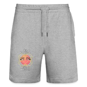 Soyez positif comme un proton - Short de jogging bio TRAINER Stanley/Stella unisexe - gris chiné - Devant - Nik (191cm) & Marisol (170cm)
