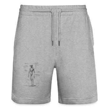 Alien Anatomy - Stanley/Stella Trainer Unisex Organic Jogging Shorts - heather grey - Front - Nik (191cm) & Marisol (170cm)