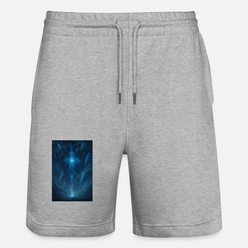 Croix de foudre dans la tempête - Short de jogging bio TRAINER Stanley/Stella unisexe - gris chiné