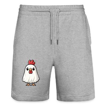 Rooster Halloween Ghost - Stanley/Stella Trainer Unisex Organic Jogging Shorts - heather grey - Front - Nik (191cm) & Marisol (170cm)