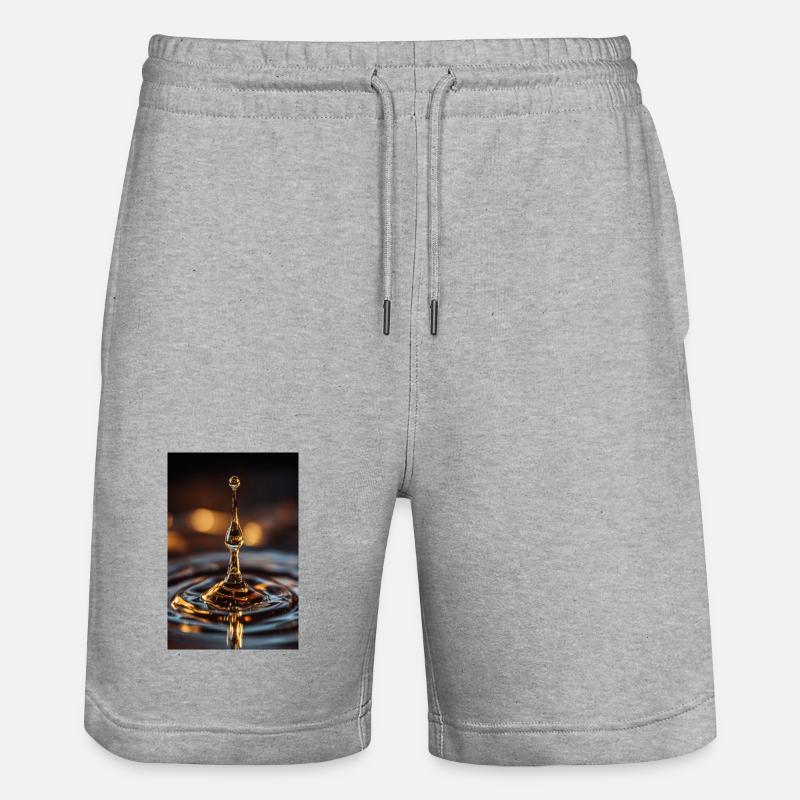 Goutte d’eau dorée Splash - Short de jogging bio TRAINER Stanley/Stella unisexe - gris chiné