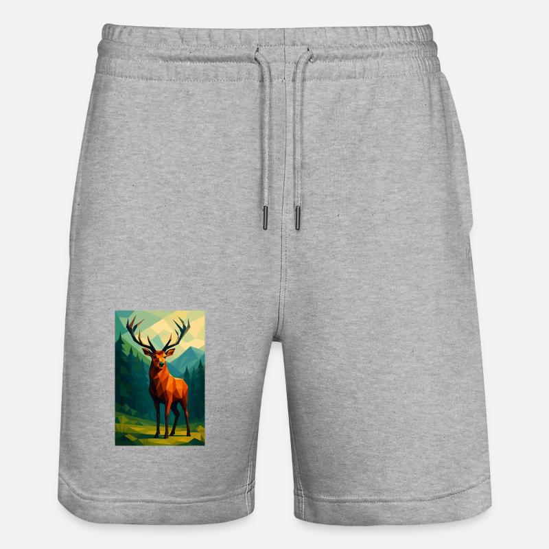 Polynature Hirsch - Stanley/Stella Unisex Bio Joggingshorts Trainer  - Grau meliert