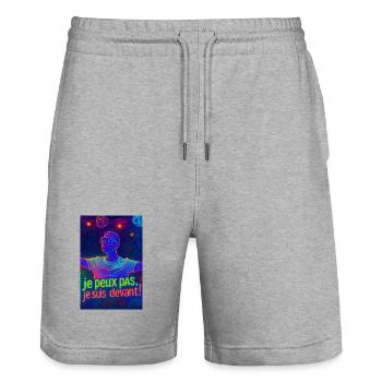 techno - Stanley/Stella Trainer Unisex Organic Jogging Shorts - heather grey - Front - Nik (191cm) & Marisol (170cm)