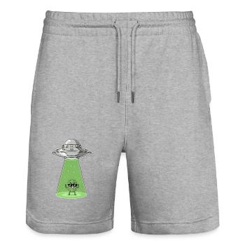Cactus Alien dans UFO Light - Short de jogging bio TRAINER Stanley/Stella unisexe - gris chiné - Devant - Nik (191cm) & Marisol (170cm)