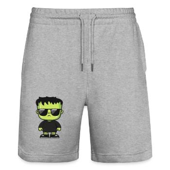 Zombie Halloween - Stanley/Stella Trainer Unisex Organic Jogging Shorts - heather grey - Front - Nik (191cm) & Marisol (170cm)