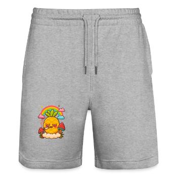 Pineapple 🍍 Express - Stanley/Stella Unisex Bio Joggingshorts Trainer  - Grau meliert - Vorne - Nik (191cm) & Marisol (170cm)