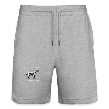 Irish Setter Liebe – Für echte Hundefans - Stanley/Stella Unisex Bio Joggingshorts Trainer  - Grau meliert - Vorne - Nik (191cm) & Marisol (170cm)