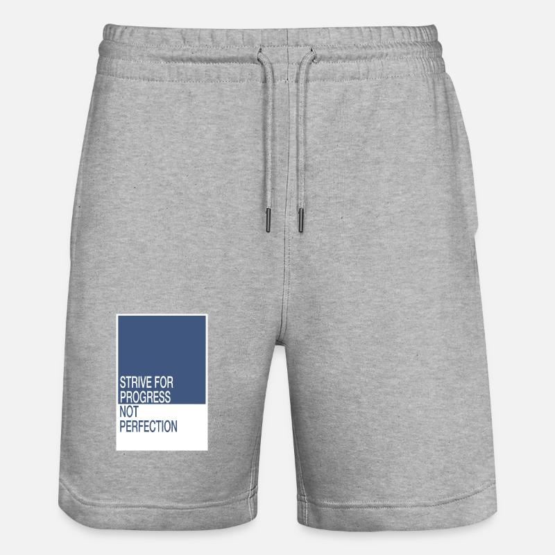 Strive for Progress, Not Perfection - Stanley/Stella Unisex Bio Joggingshorts Trainer  - Grau meliert