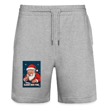 Santas Schlitten-Turbo - Stanley/Stella Unisex Bio Joggingshorts Trainer  - Grau meliert - Vorne - Nik (191cm) & Marisol (170cm)