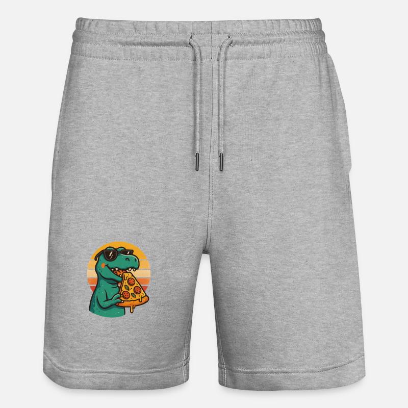 Pizza Saurus Rétro - Short de jogging bio TRAINER Stanley/Stella unisexe - gris chiné