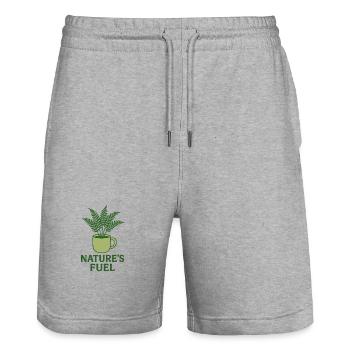 Carburant de la nature - Short de jogging bio TRAINER Stanley/Stella unisexe - gris chiné - Devant - Nik (191cm) & Marisol (170cm)