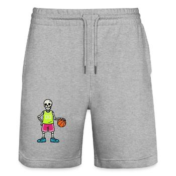 Skelett Basketball – Neon Trikot 00 - Stanley/Stella Unisex Bio Joggingshorts Trainer  - Grau meliert - Vorne - Nik (191cm) & Marisol (170cm)
