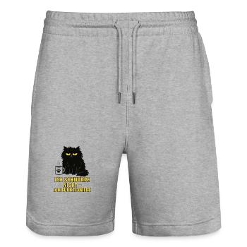 I don't purr – I function (cat) - Stanley/Stella Trainer Unisex Organic Jogging Shorts - heather grey - Front - Nik (191cm) & Marisol (170cm)