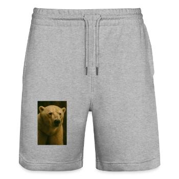 Animaux - Ours polaire - Short de jogging bio TRAINER Stanley/Stella unisexe - gris chiné - Devant - Nik (191cm) & Marisol (170cm)
