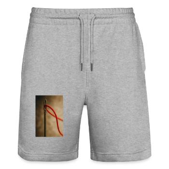 Thread Through Eye of the Needle - Stanley/Stella Trainer Unisex Organic Jogging Shorts - heather grey - Front - Nik (191cm) & Marisol (170cm)