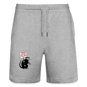 Freude in allem was du tust - Stanley/Stella Unisex Bio Joggingshorts Trainer  - Grau meliert - Vorne - Nik (191cm) & Marisol (170cm)