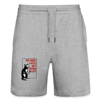 Katzenkunst: Zu viele Likes, zu wenig Leben - Stanley/Stella Unisex Bio Joggingshorts Trainer  - Grau meliert - Vorne - Nik (191cm) & Marisol (170cm)