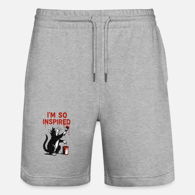 Conception inspirée de l’art du chat - Short de jogging bio TRAINER Stanley/Stella unisexe - gris chiné