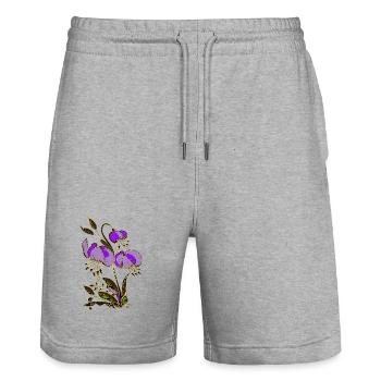 Fleur - Short de jogging bio TRAINER Stanley/Stella unisexe - gris chiné - Devant - Nik (191cm) & Marisol (170cm)