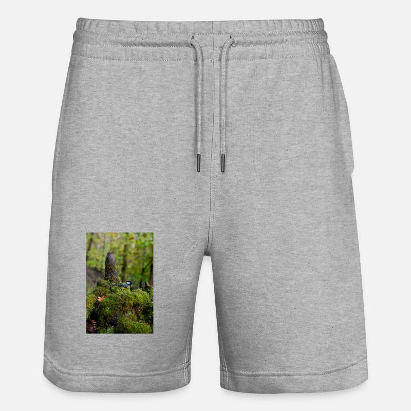 Moosiger Waldvogel In Ruhiger Lichtung - Stanley/Stella Unisex Bio Joggingshorts Trainer  - Grau meliert