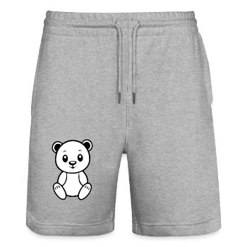 Bär Bärchen T-shirt Geschenk - Stanley/Stella Unisex Bio Joggingshorts Trainer  - Grau meliert - Vorne - Nik (191cm) & Marisol (170cm)