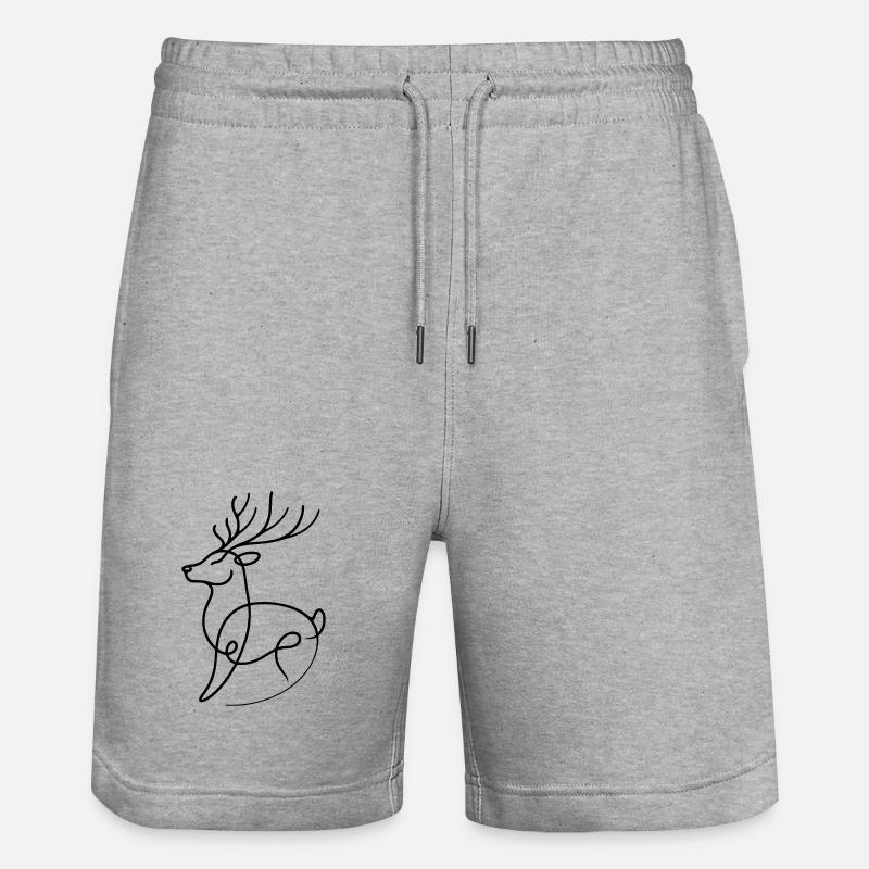 Hirsch – Design de ligne moderne - Short de jogging bio TRAINER Stanley/Stella unisexe - gris chiné