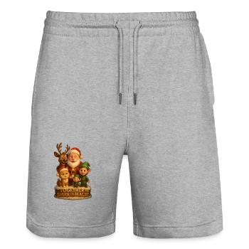 We Spark the Magic – Weihnachts Family Design - Stanley/Stella Unisex Bio Joggingshorts Trainer  - Grau meliert - Vorne - Nik (191cm) & Marisol (170cm)