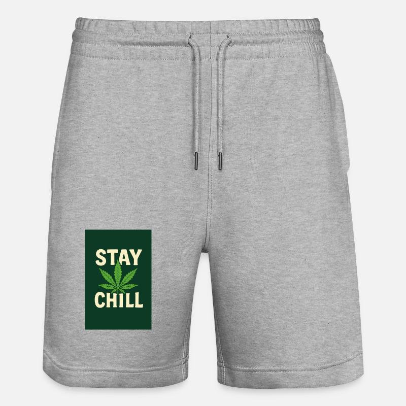 Stay Chill Cannabis Leaf - Stanley/Stella Unisex Bio Joggingshorts Trainer  - Grau meliert
