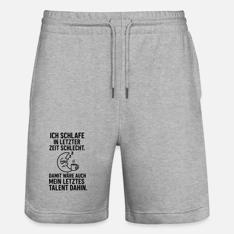 Mal dormir, talent disparu - Short de jogging bio TRAINER Stanley/Stella unisexe - gris chiné