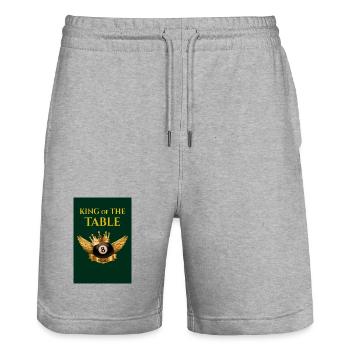 King of Pool – The Royal 8 Ball Design - Stanley/Stella Unisex Bio Joggingshorts Trainer  - Grau meliert - Vorne - Nik (191cm) & Marisol (170cm)