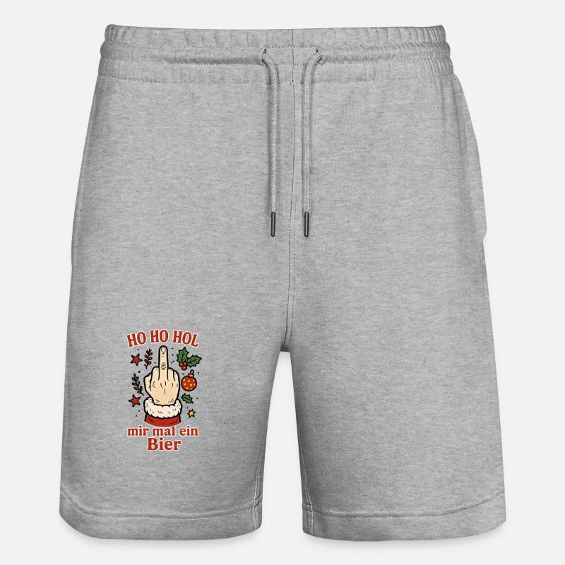 Noël Ho Ho Offrez-moi une bière - Short de jogging bio TRAINER Stanley/Stella unisexe - gris chiné
