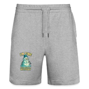 Mir Gehts Gut Schneemann - Stanley/Stella Unisex Bio Joggingshorts Trainer  - Grau meliert - Vorne - Nik (191cm) & Marisol (170cm)