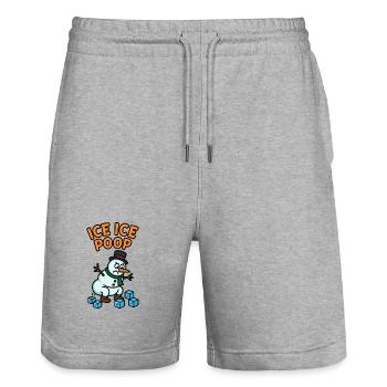 schneemann eiswürfel kinder witzig pups - Stanley/Stella Unisex Bio Joggingshorts Trainer  - Grau meliert - Vorne - Nik (191cm) & Marisol (170cm)