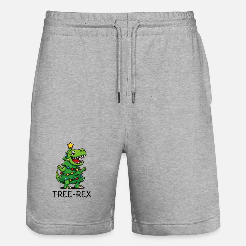 Tree-Rex – Dino de dessins animés mignons - Short de jogging bio TRAINER Stanley/Stella unisexe - gris chiné