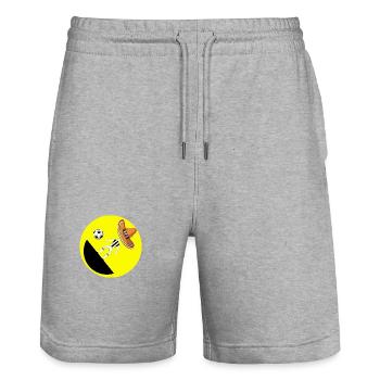 Fiesta Goal Kick: Soccer Meets Sombrero - Stanley/Stella Trainer Unisex Organic Jogging Shorts - heather grey - Front - Nik (191cm) & Marisol (170cm)