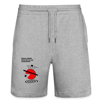 Dieses Gefuehl - Stanley/Stella Unisex Bio Joggingshorts Trainer  - Grau meliert - Vorne - Nik (191cm) & Marisol (170cm)