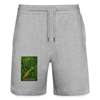 Parque Nacionale de Garajonay - Stanley/Stella Unisex Bio Joggingshorts Trainer  - Grau meliert - Vorne - Nik (191cm) & Marisol (170cm)