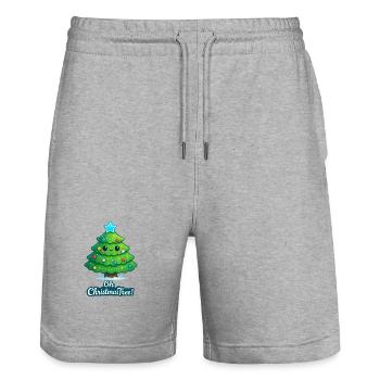 Kuscheliger Weihnachtsbaum mit Stern - Stanley/Stella Unisex Bio Joggingshorts Trainer  - Grau meliert - Vorne - Nik (191cm) & Marisol (170cm)