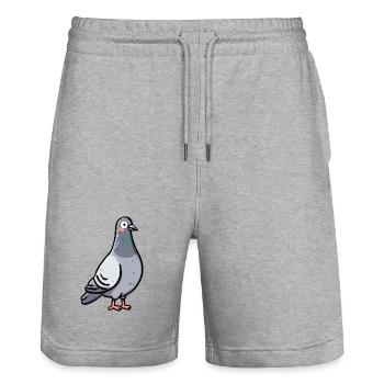 Whimsical Pigeon Portrait - Stanley/Stella Trainer Unisex Organic Jogging Shorts - heather grey - Front - Nik (191cm) & Marisol (170cm)
