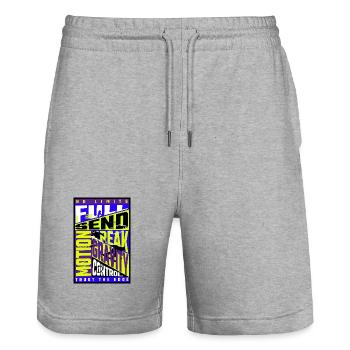 Snowboarding Design – Freestyle Gravity Control - Stanley/Stella Unisex Bio Joggingshorts Trainer  - Grau meliert - Vorne - Nik (191cm) & Marisol (170cm)