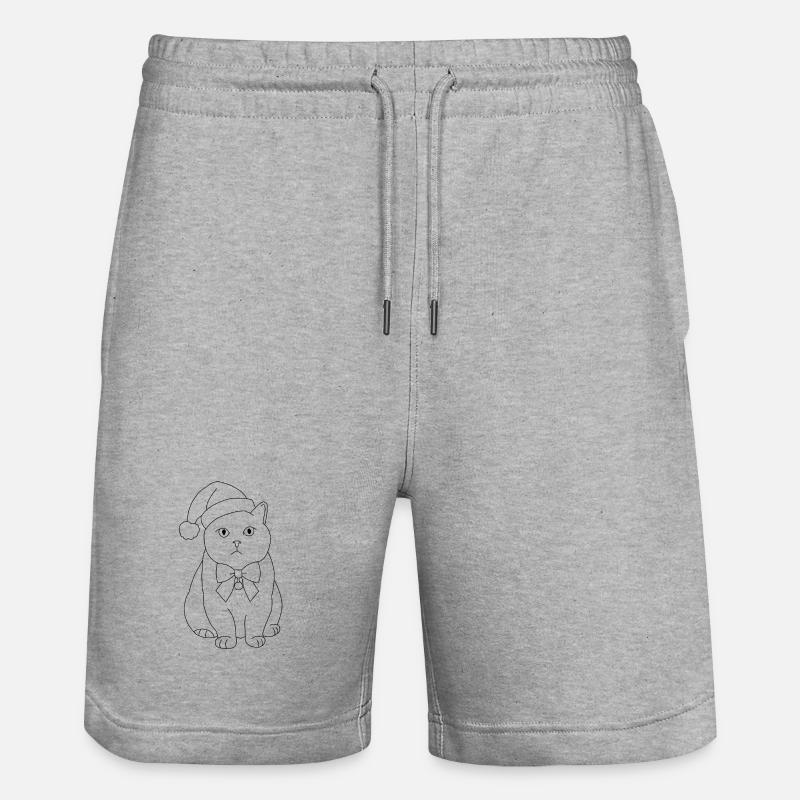 Chat de Noël  - Short de jogging bio TRAINER Stanley/Stella unisexe - gris chiné