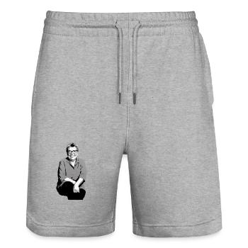 Graustufen Porträt Mama 1996 - Stanley/Stella Unisex Bio Joggingshorts Trainer  - Grau meliert - Vorne - Nik (191cm) & Marisol (170cm)