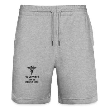 Medizinguru - Stanley/Stella Unisex Bio Joggingshorts Trainer  - Grau meliert - Vorne - Nik (191cm) & Marisol (170cm)