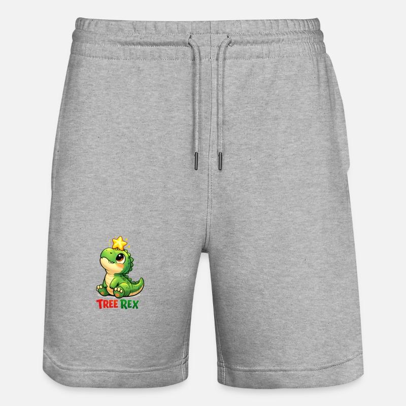 Tree Rex Dino T Rex - Stanley/Stella Unisex Bio Joggingshorts Trainer  - Grau meliert