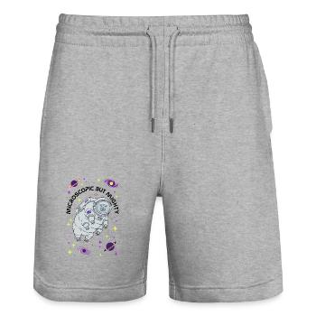 Microscopic But Mighty 8th Birthday Tardigrade - Stanley/Stella Trainer Unisex Organic Jogging Shorts - heather grey - Front - Nik (191cm) & Marisol (170cm)