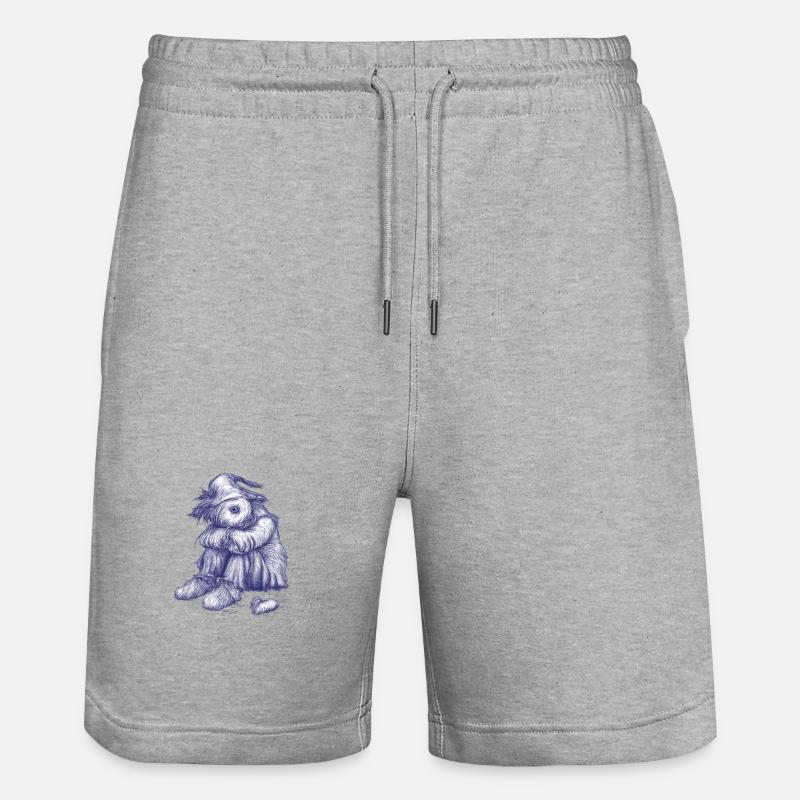 Traurige Zottel-Vogelscheuche hat Herz verloren - Stanley/Stella Unisex Bio Joggingshorts Trainer  - Grau meliert