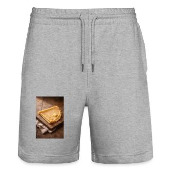 Crispy crepes with butter - Stanley/Stella Trainer Unisex Organic Jogging Shorts - heather grey - Front - Nik (191cm) & Marisol (170cm)