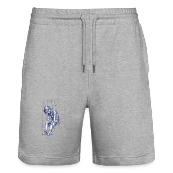 Blue Puppet Puppet Picture - Stanley/Stella Trainer Unisex Organic Jogging Shorts - heather grey - Front - Nik (191cm) & Marisol (170cm)