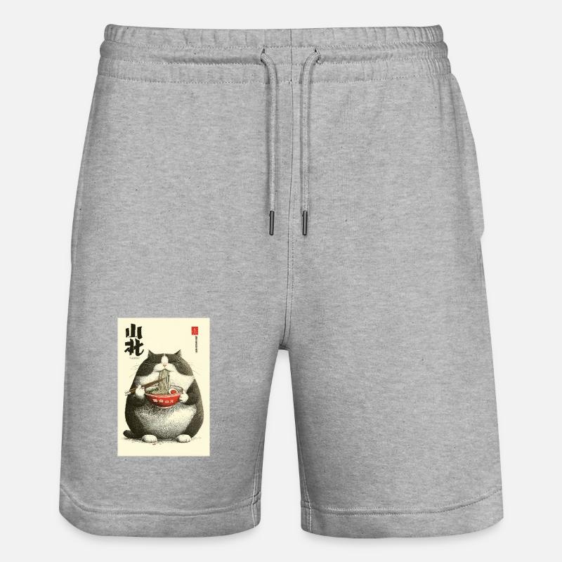 Ramen Chats Chonky Ukiyo-e - Short de jogging bio TRAINER Stanley/Stella unisexe - gris chiné