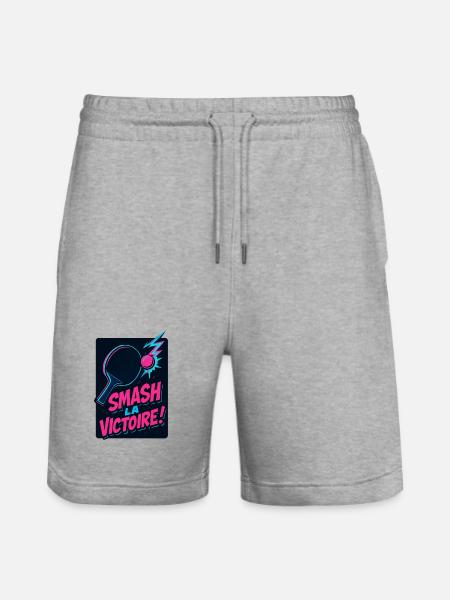 Smash the victory! Ping Pong - Stanley/Stella Trainer Unisex Organic Jogging Shorts - heather grey